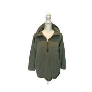 J. Crew Women’s Half Zip Sweatshirt Small Green Pullover Oversized
